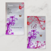 SCHALTFLY, MAGIC RED LILA WIRBEL MONOGRAM GOLD VISITENKARTE (Vorne/Hinten)