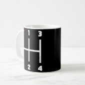 Schaltgetriebe (4-Gang-Muster) Kaffeetasse (Vorderseite Links)