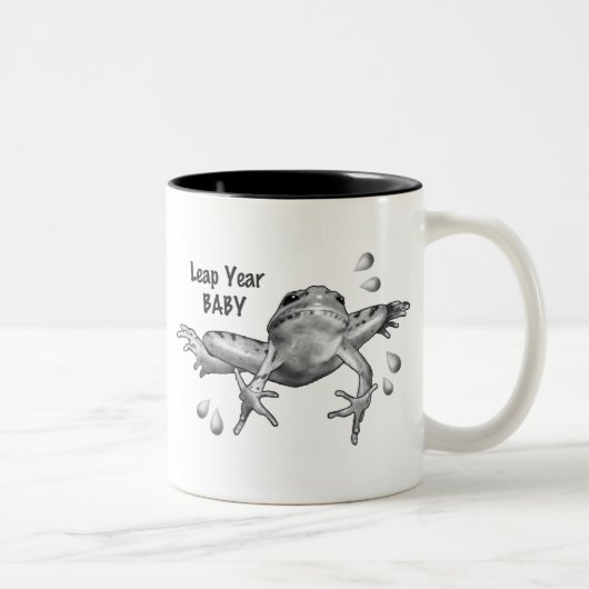 Schaltjahr-Baby: Springen des Frosches im Zweifarbige Tasse (Rechts)
