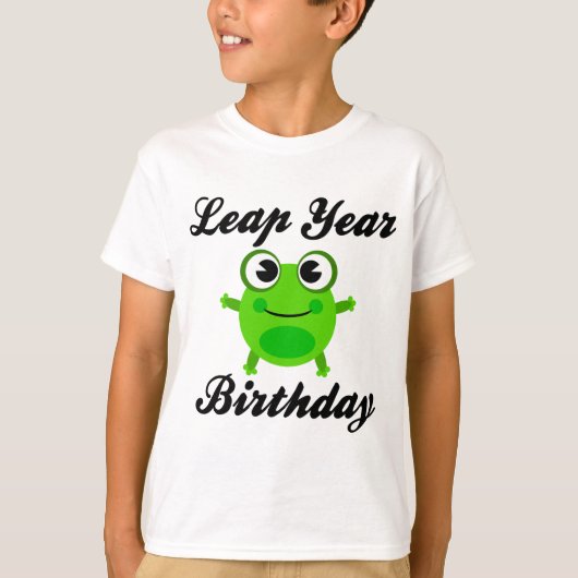 Schaltjahr-Geburtstag, niedlicher Frosch T-Shirt (Vorderseite)