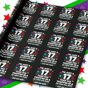 Schaltjahr-Geburtstagsfeier 68. Geburtstag Schaltt Geschenkpapier