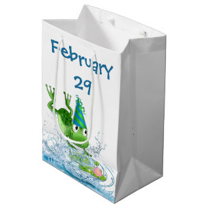 Schaltjahr-Geburtstagsfeier Frosch Mittlere Geschenktüte