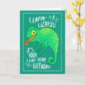 Schaltjahr Leapin Eidechsen-Geburtstag Karte (Gelbe Blume)