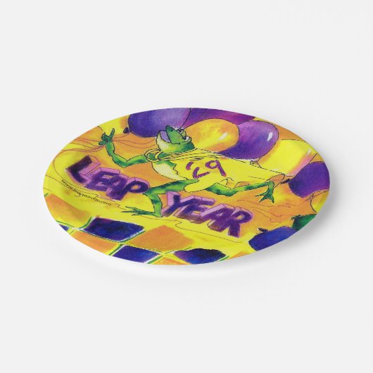 Schaltjahr-Party-Platte Pappteller (Schrägansicht)