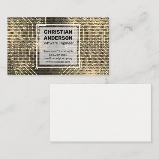 Schaltkreise | Binäre Code Visitenkarte (Vorne/Hinten)