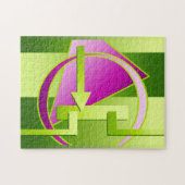 "Schaltplan" Digitale Kunstdrucke, Kalkgrün Puzzle (Horizontal)