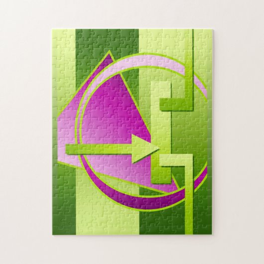 "Schaltplan" Digitale Kunstdrucke, Kalkgrün Puzzle (Vertikal)