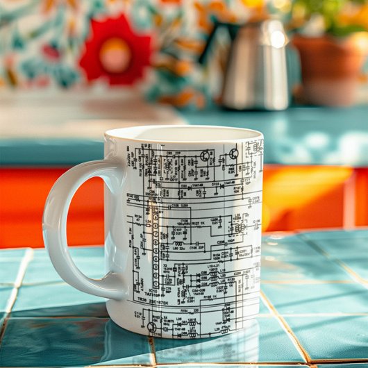 Schaltplandiagrammsymbole Elektronischer Schaltkre Kaffeetasse