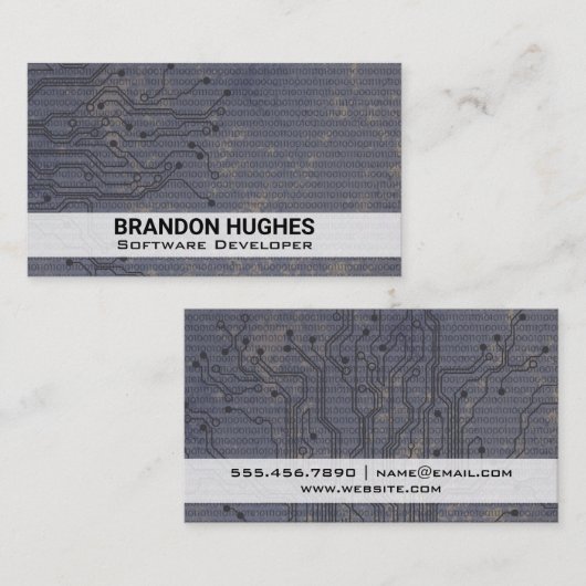 Schalttafel | Binäre Code Visitenkarte (Vorne/Hinten)