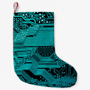 Schalttafel. Elektronische Computerhardware Kleiner Weihnachtsstrumpf