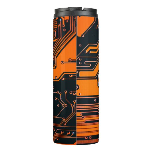 Schalttafel. Elektronische Computerhardware Thermosbecher (Rückseite)