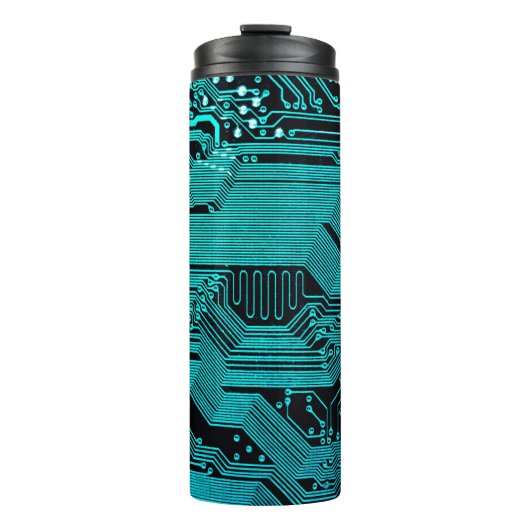 Schalttafel. Elektronische Computerhardware Thermosbecher (Vorderseite)