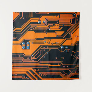 Schalttafel. Elektronische Computerhardware Wandteppich