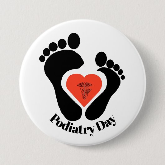 Schalttafel für den Podiatry Day - Paar der Füße u Button (Vorderseite)