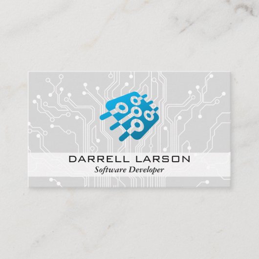 Schalttafel | Mikrochip-Tech-Logo Visitenkarte (Vorderseite)