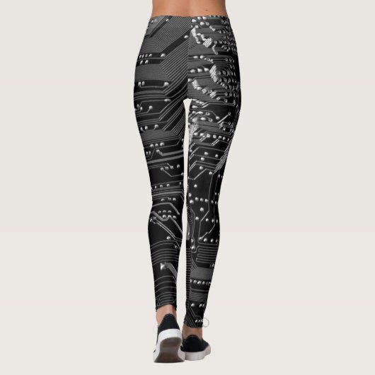 Schalttafel Nr. 2 (schwarz und weiß) Leggings (Rückseite)