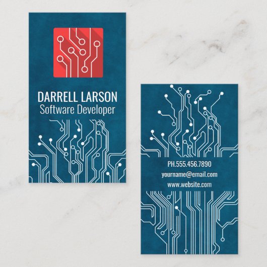 Schalttafel | Red Tech-Logo Visitenkarte (Vorne/Hinten)