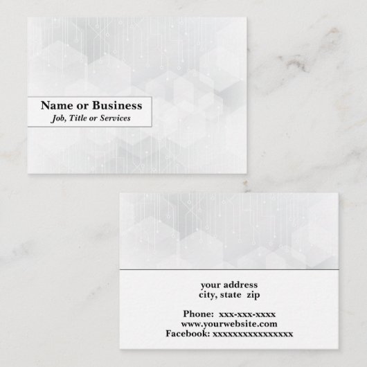 Schalttafel Visitenkarte (Vorne/Hinten)