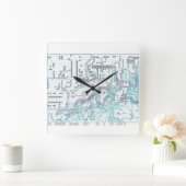 Schaltungsbrett Quadratische Wanduhr (Zuhause)