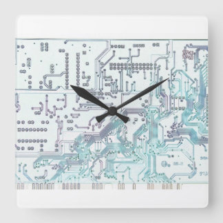 Schaltungsbrett Quadratische Wanduhr