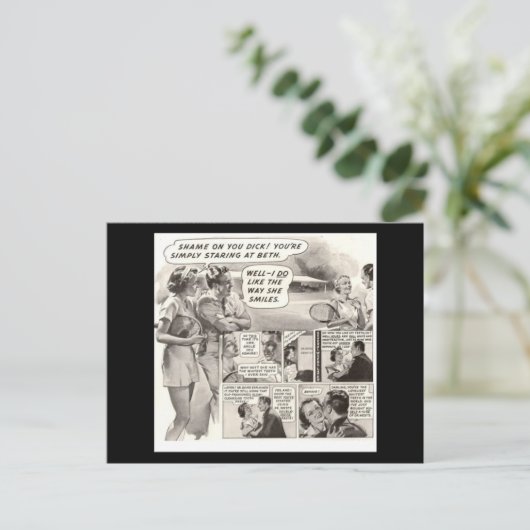 Schäm dich, Dick! Retro-Anzeige Postkarte (Stehend Vorderseite)