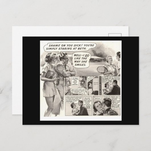 Schäm dich, Dick! Retro-Anzeige Postkarte (Vorne/Hinten)