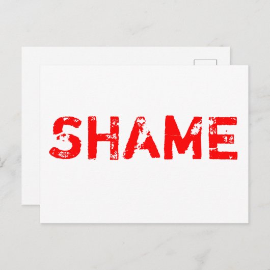 Scham Postkarte (Vorne/Hinten)