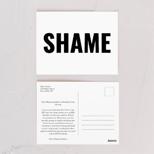 Scham-Postkarte, um Ihre Vertreter zu schreiben Postkarte