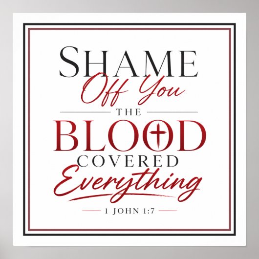 Scham von dir, das Blut hat alles bedeckt Evangeli Poster (Vorne)