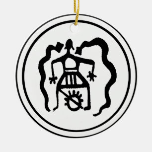 Schamane und die Ahnen-Geistführer Keramikornament