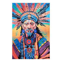 Schamane, Zauberer, Amulett, Magie Fotodruck