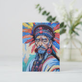 Schamane, Zauberer, Beschützer, Amulett, Großvater Feiertagspostkarte (Stehend Vorderseite)