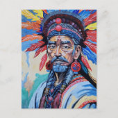 Schamane, Zauberer, Beschützer, Amulett, Großvater Feiertagspostkarte (Vorderseite)