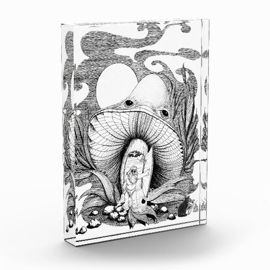 Schamanen-Linienillustration Acrylblock Fotoblock (Links)