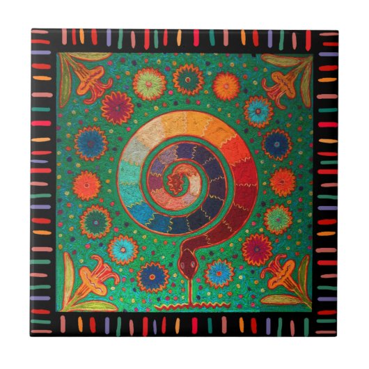Schamanen-Schlangengeister Fliese (Vorderseite)
