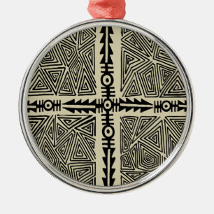 Schamanen-VooDoo-Karte Silbernes Ornament