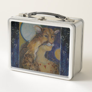 Schamanenmedizin Leopard Maureen Girard Geist heil Metall Brotdose