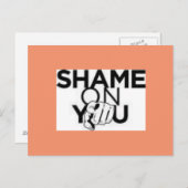 Schande an der Postkarte (Vorne/Hinten)