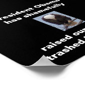 Schande an Präsident Obama Bald Eagle Foto Poster (Ecke)