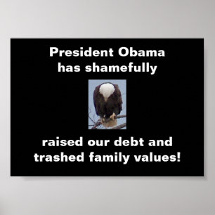 Schande an Präsident Obama Bald Eagle Foto Poster