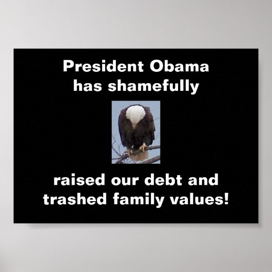 Schande an Präsident Obama Bald Eagle Foto Poster (Vorne)