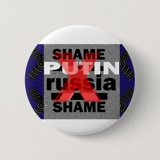 Schande-PUTIN Russland Diktator Voilent Button (Vorderseite)
