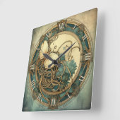 schändlicher Jugendstil! Quadratische Wanduhr (Winkel)