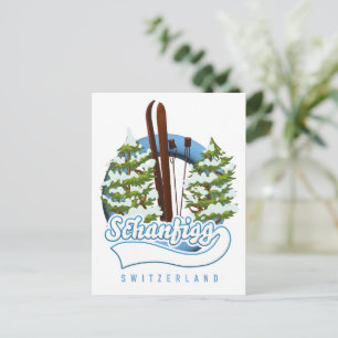Schanfigg Schweiz Skiposter Feiertagspostkarte