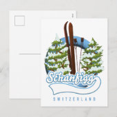 Schanfigg Schweiz Skiposter Feiertagspostkarte (Vorne/Hinten)