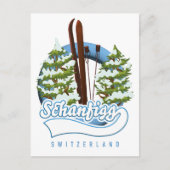 Schanfigg Schweiz Skiposter Feiertagspostkarte (Vorderseite)