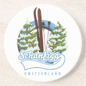 Schanfigg Schweiz Skiposter Getränkeuntersetzer (Vorne)