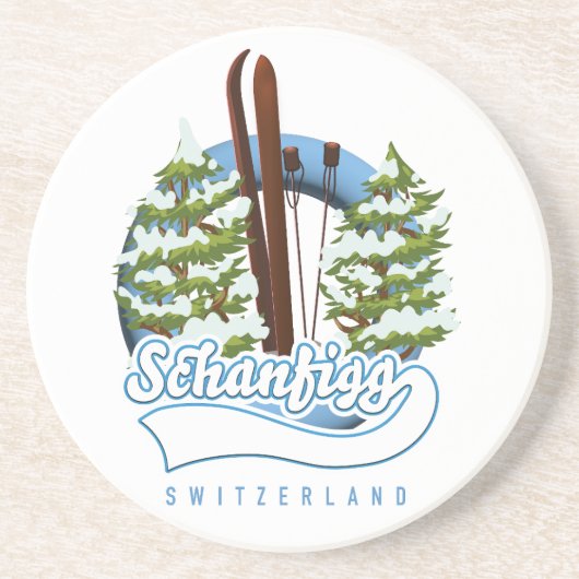 Schanfigg Schweiz Skiposter Getränkeuntersetzer (Vorne)