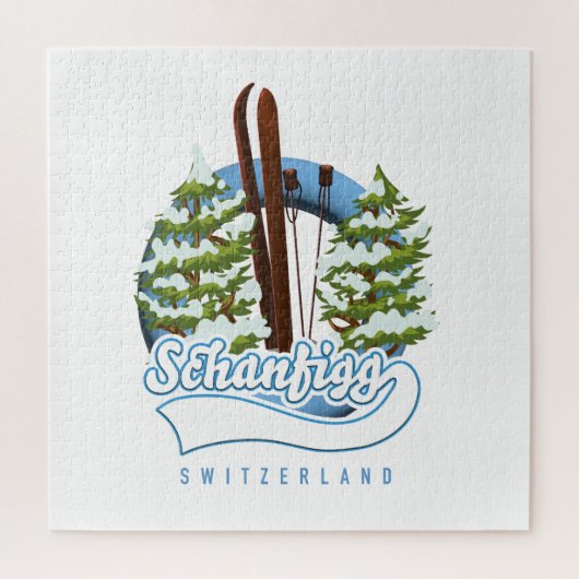 Schanfigg Schweiz Skiposter Puzzle (Vertikal)