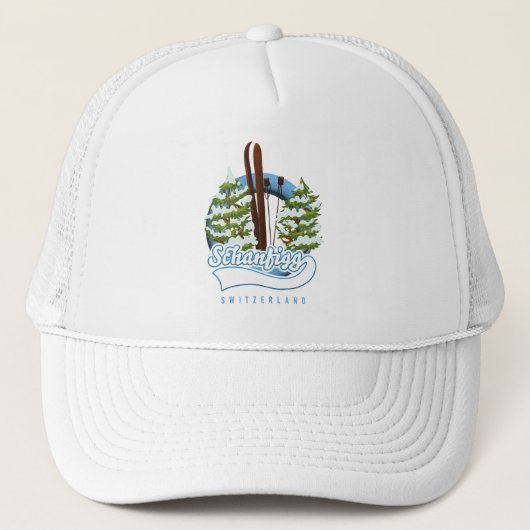 Schanfigg Schweiz Skiposter Truckerkappe (Vorderseite)